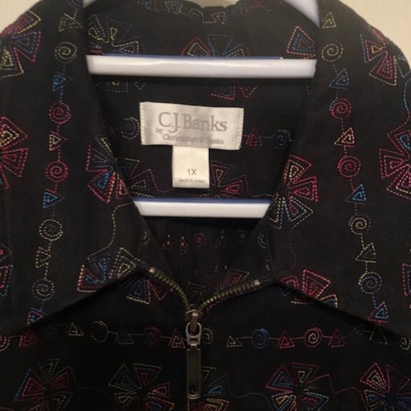 Women's CJ Banks Black Zippered Jacket - Picture 2 of 5